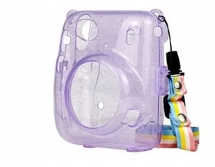 LOVEINSTANT Futerał Instax Mini 11 Fioletowy Brokat Przezroczysty - Torby fotograficzne i futerały - miniaturka - grafika 2