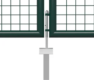 vidaxl Brama ogrodzeniowa, stalowa, 400 x 100 cm, zielona - Ogrodzenia - miniaturka - grafika 5