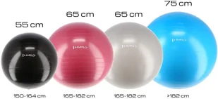 HMS Piłka gimnastyczna YB01 55 cm czarna - 1008675 - Piłki do ćwiczeń - miniaturka - grafika 2