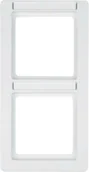 Klawisze i ramki - Hager Polo sp. z o.o. Ramka 2-krotna pionowa z polem opisowym śnieżnobiały aksamit Q.1 10126019 - miniaturka - grafika 1