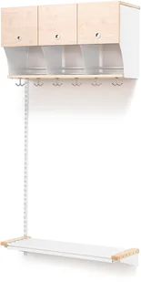 AJ Produkty Wieszak do szatni JEPPE, moduł dodatkowy, 900x1800 mm, brzoza, biały - Wieszaki i stojaki AJ Produkty Wieszak do szatni JEPPE, moduł dodatkowy, 900x1800 mm, brzoza, biały - Wieszaki i stojaki - miniaturka - grafika 1