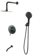 Baterie wannowe i prysznicowe - STELLMAN Bateria Natryskowa wannowa UNO deszczownica slim 20 CZARNA 9221B - miniaturka - grafika 1