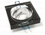 Oprawy, klosze i abażury - KOLORENO Oprawa Halogenowa Led Sufitowa Kwadrat Ruchoma Szklana 2Cm Czarny OS_KRS_2CM_CZARNY - miniaturka - grafika 1