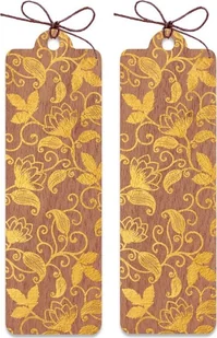 Cozywood Zakładka drewniana złota Kwiaty - Zakładki do książek - miniaturka - grafika 2