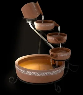 Blumfeldt Empoli fontanna kaskadowa terakota 5 poziomów 200 l/godz. 2-watowy solar LED SOL1-Empoli - Fontanny ogrodowe Blumfeldt Empoli fontanna kaskadowa terakota 5 poziomów 200 l/godz. 2-watowy solar LED SOL1-Empoli - Fontanny ogrodowe - miniaturka - grafika 4