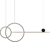 Lampy sufitowe - KKS LAMPA wisząc metalowa OPRAWA pierścienie LED 40W 3000K zwis czarny KKSMP0082-L120 - miniaturka - grafika 1