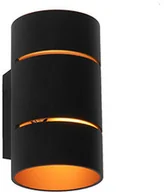 Lampy ścienne - QAZQA Nowoczesny kinkiet czarny ze złotym wnętrzem - Ria - miniaturka - grafika 1