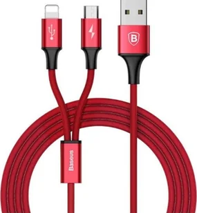BASEUS przewód zasilający do microUSB Rapid 2w1 Lightning 3A/1,2 m CAML SU09 czerwony # Wpisz kod MDC5PL24 i uzyskaj dodatkowe 25 % rabatu na ten produkt promocja do 17.05.2020 - Akcesoria do tabletów i e-booków - miniaturka - grafika 3