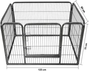 tectake Kojec dla szczeniąt 4-kątny - szary 401718 - Sprzęt podróżny i transportery dla psów - miniaturka - grafika 4