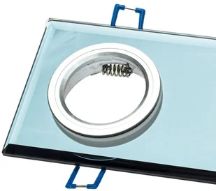 Milagro Srebrne Oczko Sufitowe Szklane Kwadratowe 2x Gu10 Kolor Srebny EKOS919 - Oprawy, klosze i abażury - miniaturka - grafika 3