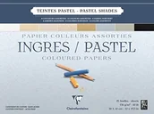 Pozostałe akcesoria dla plastyków - Clairefontaine Bloc Ingres-Pastel encolle 30 X 40 130 G teintes assorties 25 °F 96488C - miniaturka - grafika 1