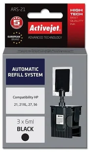 ActiveJet Automatic Refill System HP 21 / 27 / 56 Bk 3x6ml ARS-21 - Zestawy do napełniania tuszy i tonerów - miniaturka - grafika 2