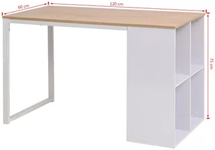 vidaXL Biurko z płyty wiórowej, 120x60x 75 cm, kolor dębowy i biały vidaXL - Biurka - miniaturka - grafika 7