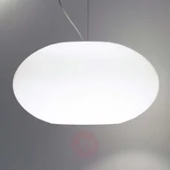 Lampy sufitowe - Casablanca Szklana lampa wisząca AIH 38 cm biała błyszcząca - miniaturka - grafika 1