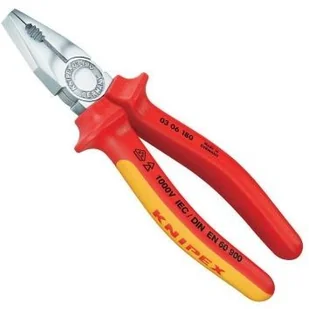 Knipex szczypce uniwersalne, dwukomponentowe, izolowane (03 06 160/ 180/ 200) - Kombinerki i obcęgi - miniaturka - grafika 2