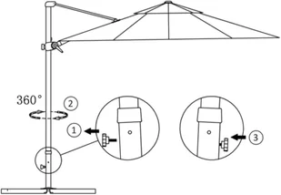 vidaXL Parasol wiszący z aluminiowym słupkiem, czerwony, 300 cm 312306 - Parasole ogrodowe - miniaturka - grafika 7