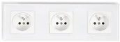 Gniazdka elektryczne - LEDart LUMENIX ELEKTRYCZNE SZKLANE BIANKA 230V 16A POTRÓJNE Z UZIEMIENIEM BIAŁY GN-BIANKA-28 - miniaturka - grafika 1