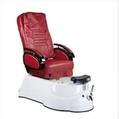 Fotele kosmetyczne - Bs fotel do pedicure z masażem br-3820d bordowy - miniaturka - grafika 1