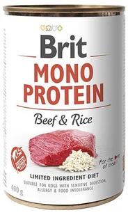 Brit Mono Protein Beef & Rice puszka 400g - Mokra karma dla psów - miniaturka - grafika 3