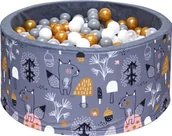 Suche baseny - Welox Suchy basen dla dzieci 90x40 z kulkami piłeczkami 7cm - Leśna przygoda WL-B-AX4 - miniaturka - grafika 1