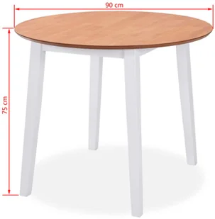 vidaXL Zestaw mebli do jadalni, 3 szt, MDF i drewno kauczukowca, białe - Stoły z krzesłami - miniaturka - grafika 7