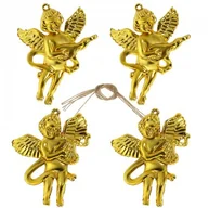 Ozdoby bożonarodzeniowe - inny Ozdoby zawieszki choinkowe Aniołki 4 szt. Srebrne 2067-2 - miniaturka - grafika 1