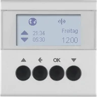 Systemy inteligentnych domów - Hager Hager KNX RF B.Kwadrat/B.3/B.7 aluminium żaluzjowy łącznik czasowy quicklink z wyświetlaczem B_85745183 - miniaturka - grafika 1