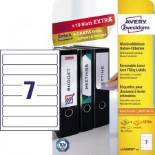 Zweckform Etykiety ZWECKFORM Na Segregatory Usuwalne 38x192mm 30 ark 20 Arkuszy + 10 EXTRA (ZW502) - Etykiety do drukarek - miniaturka - grafika 2