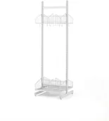 Wyposażenie sportowe i gimnastyczne - AJ Produkty Podłogowy regał do szatni TRD, moduł podstawowy, 600x2000 mm, biały - miniaturka - grafika 1