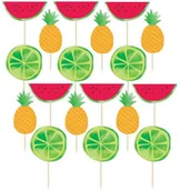 Urodziny dziecka - Amscan Szpilki drewniane "Owoce - Hello Summer", mix, 8,8 cm, 24 szt 400223 - miniaturka - grafika 1