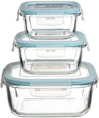 Pojemniki kuchenne - Szklane pojemniki na żywność 3 sztuki z pokrywką na klipsy 169282 - miniaturka - grafika 1