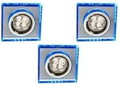 Lampy pozostałe - Candellux Zestaw Trzech Opraw Ss-22 Ch/Tr+Bl Gu10 50W+Led Smd 230V Niebieski 2,1W Chrom Opr Strop Stala Kwadratowa Szklo Transparentne 99-54753 - miniaturka - grafika 1