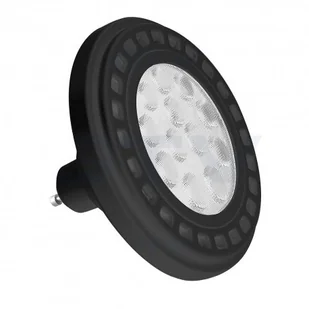 GTV Żarówka LED 12W ES111 GU10 850lm biała ciepła z diodami power z czarnym aluminiowym radiatorem i mleczną szybką GTV 8133 LD-ES11101-30 - Taśmy LED - miniaturka - grafika 2