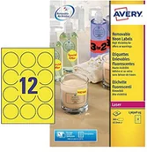 Dodatki do drukarek i skanerów - Avery o wysokości 25 widoczny Neon z etykietami l7670r na drukarka laserowa/LED okrągły, żółty L7670Y-25 - miniaturka - grafika 1