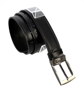 Pas-Max (PL) Pasek Skórzany (PL) Tłoczony Napis "MAGNUM" Skóra Licowa EXTRA 40 mm CZARNY Imitacja Szycia Cienką Nitką - Paski - miniaturka - grafika 3