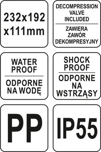 Yato WALIZKA NARZĘDZIOWA HERMETYCZNA 232X92X11MM YT-08900 YT-08900 - Skrzynki i torby narzędziowe - miniaturka - grafika 7