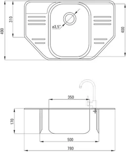 Deante 1-komorowy z ociekaczem dekor ZEX 3613) - Zlewozmywaki - miniaturka - grafika 4