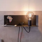 Lampy ścienne - Paulmann Devara lampa ścienna z półką, czarna - miniaturka - grafika 1