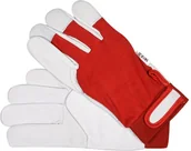 Rękawice robocze - Yato RĘKAWICE ROBOCZE BAWEŁNA/SKÓRA CZERWONE ROZM 9 - miniaturka - grafika 1