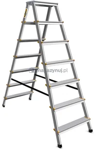 Drabina aluminiowa, dwustronna, 7 stopni wytrzymałość: 125-150 kg (wytrzymałość 125 kg) - Drabiny - miniaturka - grafika 8