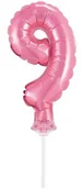 Balony i akcesoria - GO Balon foliowy cyfra 9 różowa - 13 cm BC-5RO9 - miniaturka - grafika 1