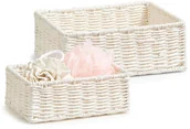 Pudła i pojemniki do przechowywania - Zeller Koszyk do przechowywania biały, 2 szt. - miniaturka - grafika 1