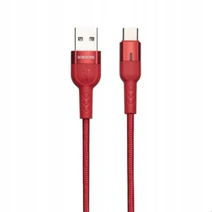 Borofone Starlight - kabel połączeniowy USB do USB-C 1.2 m (czerwony) - Kable USB - miniaturka - grafika 2