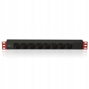 Techly 107746 Listwa zasilająca PDU Rack 19" 1U 8x Schuko 250V/16A kabel C14 2m pod UPS 107746 - Akcesoria do szaf serwerowych - miniaturka - grafika 2