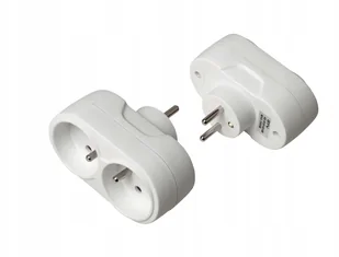 GTV Rozgałęziacz wtyczkowy 2x2P+Z biały AE-RU0102-00 AE-RU0102-00 - Rozgałęźniki - miniaturka - grafika 2