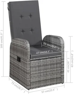 vidaXL 7-częściowy zestaw mebli ogrodowych szary 3067906 - Meble ogrodowe - miniaturka - grafika 11