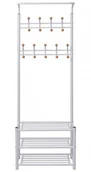 Wieszaki i stojaki - Wieszak Stojący Biały Na Ubrania Z Półkami L7-T62 - miniaturka - grafika 1