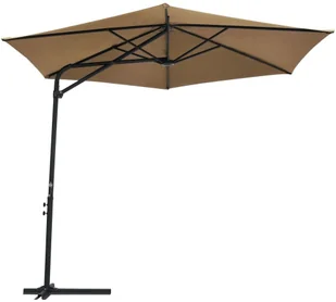 vidaXL Parasol ogrodowy na stalowym słupku, 300 cm, kolor taupe vidaXL - Parasole ogrodowe - miniaturka - grafika 11