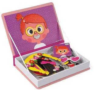 Janod Magnetyczna układanka Śmieszne buzie. Dziewczynka - Układanki dla dzieci - miniaturka - grafika 6