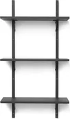 Półki do salonu - Ferm Living Półka Sector potrójna 54 cm czarny jesion z czarnym mosiężnym mocowaniem 1103402858 - miniaturka - grafika 1